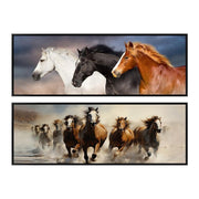 QUADRO CAVALLI CON CORNICE 2 ASSORTIMENTI 50X140X4