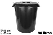 PATTUMIERA IN PLASTICA NERA 90 L.