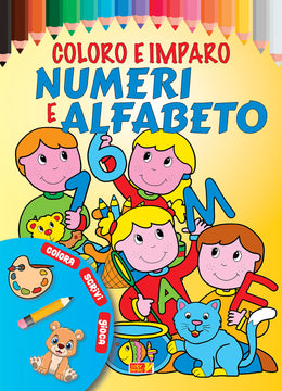 COLOR-COLORA I NUMERI E ALFABETO 64 PAG