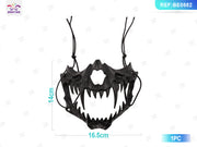 MASCHERA NERA CON ZANNA DI TIGRE PER HALLOWEEN 1PC