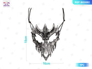MASCHERA DA DRAGO MITICO A COLORE ARGENTO ANTICO PER HALLOWE