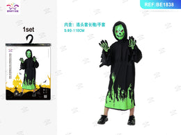 COSTUME SPETTRO FLUORESCENTE PER BAMBINI DI HALLOWEEN 1 SET