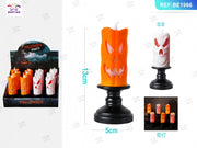 PORTACANDELE BIANCO/ARANCIONE DI HALLOWEEN 1PC