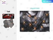 RETE NERA CON 10 RAGNI DI HALLOWEEN, 100G, 1 SET