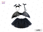 SET DI 4 PIPISTRELLI NERI DI HALLOWEEN 1 SET