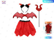 SET DI 4 PEZZI DI CORNA DI PIPISTRELLO ROSSO DI HALLOWEEN 1S