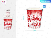 BICCHIERI DI CARTA PER HALLOWEEN (6 PEZZI)