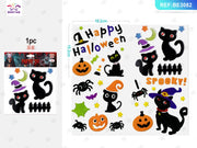 ADESIVI IN GELATINA A FORMA DI CORVO NERO DI HALLOWEEN, 1 PE