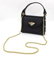 Mini Borsa Maya in Pelle Dollar con Chiusura a Forma di Ape