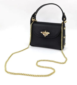 Mini Borsa Maya in Pelle Dollar con Chiusura a Forma di Ape