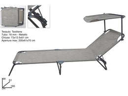 LETTINO TEXTILENE CON PARASOLE TUBO 18MM GRIGIO W0012-5T/GRE