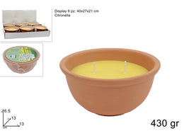 CANDELA AL PROFUMO DI CITRONELLA 430 GR IN VASO TERRACOTTA I