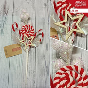 STELO DECORAZIONE CANDY BIANCO/ROSSO CM.25