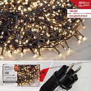 CATENA LUMINOSA LED 100L. BIANCO CALDO MT.5 3 4.5V 2.7W EST/