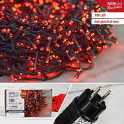 CATENA LUMINOSA LED 100L. ROSSO MT.5 3 4.5V 2.7W EST/INT