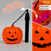 PICCOLA ZUCCA HALLOWEEN CON LUCE BATT.3XLR44  INCLUSE