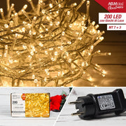 CATENA LUMINOSA LED TRASP.200 LED MT.10 3 C/GIOCHI BIANCO CA