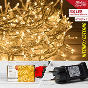 CATENA LUMINOSA LED TRASP.300 LED MT.15 3 C/GIOCHI BIANCO CA