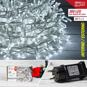 CATENA LUMINOSA LED TRASP.300 LED MT.15 3 C/GIOCHI BIANCO IN