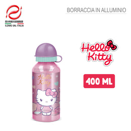 HELLO KITTY BORRACCIA IN ALLUMINIO 400ML SILVER