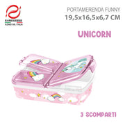UNICORN RAINBOW FUNNY PORTAMERENDA MULTISCOMPARTO
