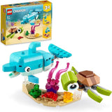 LEGO Creator 3 in 1 Delfino e Tartaruga Animali Marini Cavalluccio Lumaca di Mare 31128