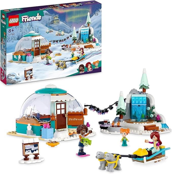 LEGO Friends Vacanza in Igloo con Tenda da Campeggio, 2 Cani da Slitta, Mini Bamboline e Accessor 41760