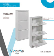 SCARPIERA MET.50X138X15CM 4 RIPIANI BIANCA