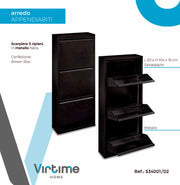 SCARPIERA MET.50X104X15CM 3 RIPIANI NERA