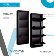 SCARPIERA MET.50X138X15CM 4 RIPIANI NERA