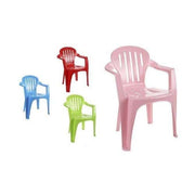 Sedia Bambini Plastica Con Braccioli Impilabili Set 4 Pz Colori Assortiti