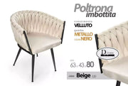 Poltrona Velluto Design Moderno