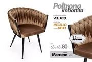 Poltrona Velluto Design Moderno
