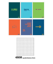 10 PZ Quaderno 80GR Quadrettatura 4mm Per Medie Superiori