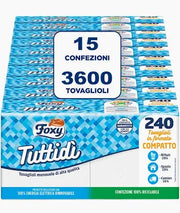 Foxy Tuttid Tovaglioli Monovelo Alta Grammatura Bianco Naturale | 15 confezioni da 240 pezzi