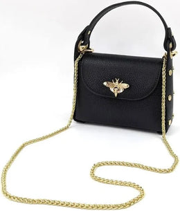 MODARNO MINI borsa in Vera pelle dollaro con chiusura a moschettone a forma di ape