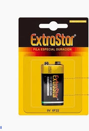 EXTRASTAR BATTERIE PILE EXTRASTAR 9V 6F22 ZINCO TRANSISTOR BATTERIA PILA BLISTER
